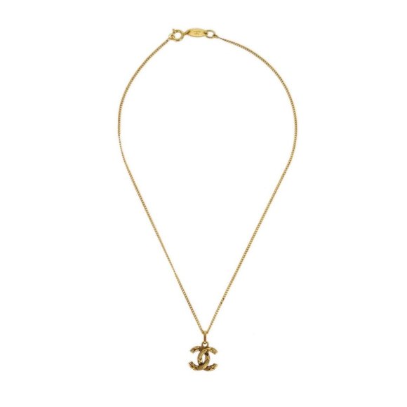 Chanel Mini CC Chain Pendant Necklace Gold 1982 141197 - Picture 1 of 8